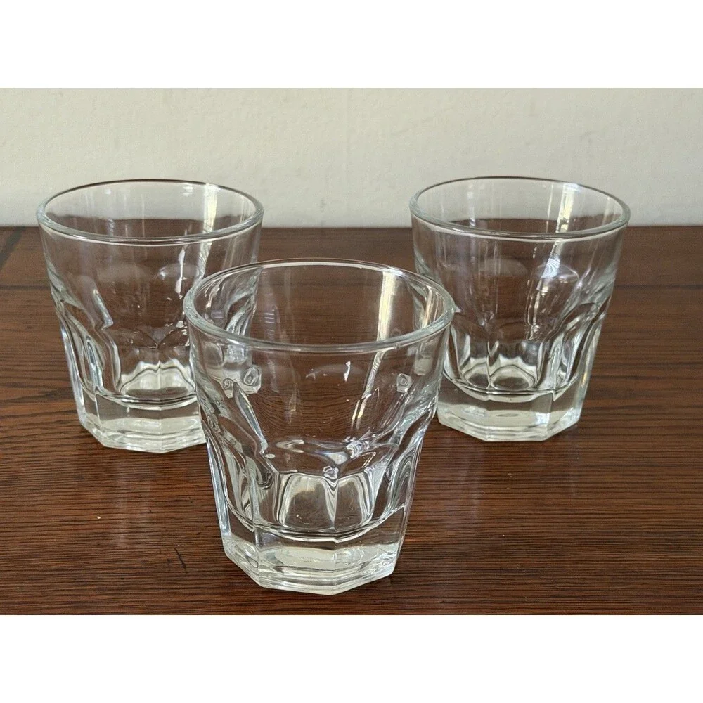 Set of 3 Libbey Duratuff Gibraltar Glasses 8oz #35  Made in USA.